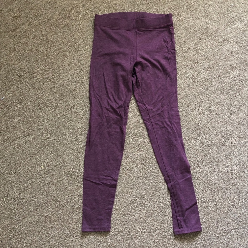 PINK Maroon Cotton Leggings